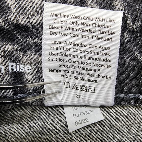 Time And Tru Jeans Womens 12 Black Gray High Rise Crop Straight Leg Stretch - Picture 7 of 13